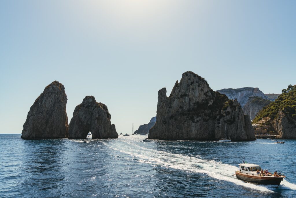 Faraglioni di Mezzo in Capri, a cave where couples must kiss to have eternal love.