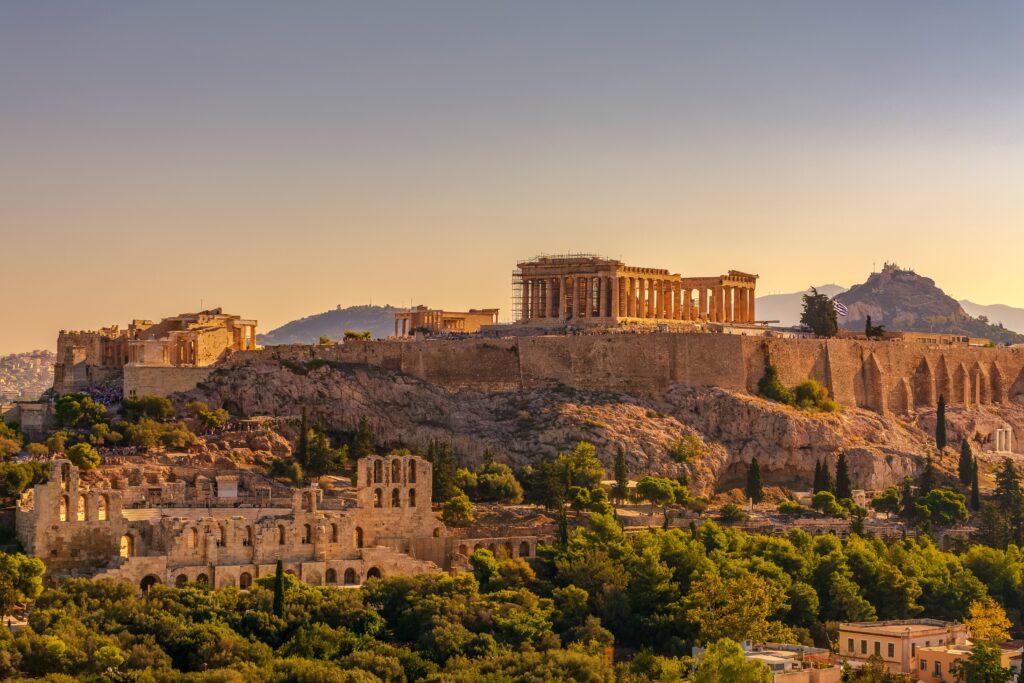 Athen's Parthenon, on top of the city.