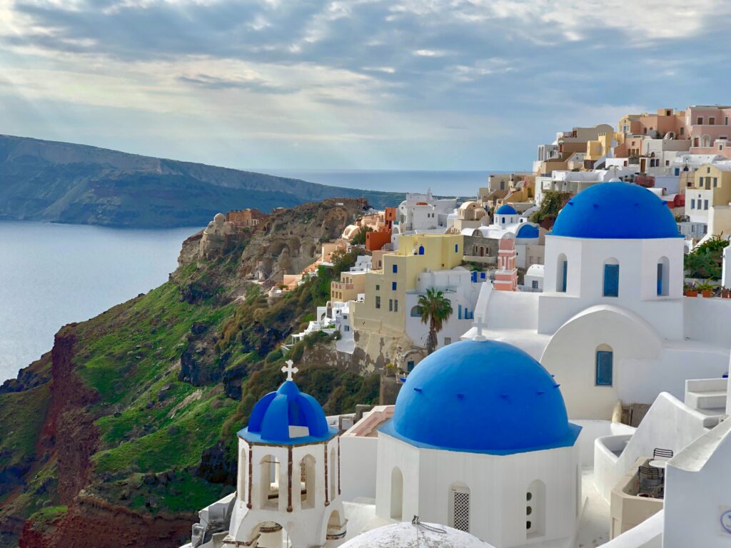 Santorini's white houses are a very well-known view of the Greek Islands.